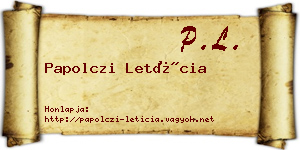 Papolczi Letícia névjegykártya