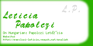 leticia papolczi business card